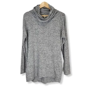 Dylan by True Grit Wasserfallausschnitt Pullover Damen S grau meliert leichte Tunika Top - Bild 1 von 8