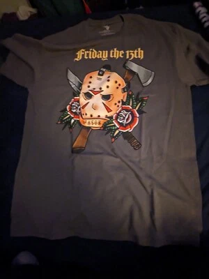 Friday the 13rh Jason rosa, hacha y machete tatuaje camiseta talla grande Foto 1 de 4