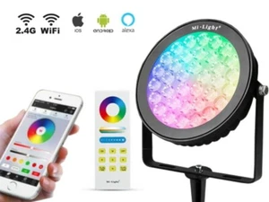 Profi Smart LED RGB+CCT 25W Gartenstrahler IP66 Funk WiFi Wlan Alexa steuerbar - Picture 1 of 10