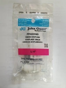 John Guest PP0408WD Push Fit Union Coupling 1/4", Lot of 1 - Picture 1 of 2