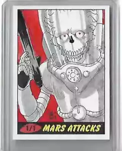 Mars Attacks! Heritage 1/1 Colour Hand Drawn Signed Sketch Card - Picture 1 of 2
