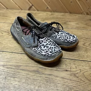 Twisted X Bootsschuh Driving Moc Leopard Lederschuh WDM0057 | Damen 8 125 $ - Bild 1 von 6