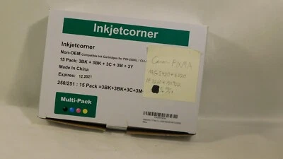 INKJETCORNER Multi-Pack 15 cartridges PG1-250XL Cannon PIXMA  - Image 1 of 4