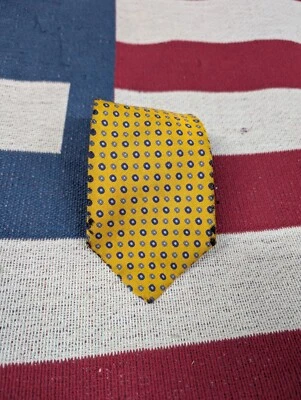 Corbata de cuello vintage de seda geométrica amarilla Polo Ralph Lauren para hombre Foto 1 de 4