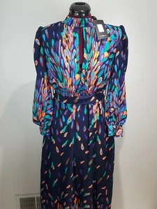 NWT* Fashion Nova Wings Of A Feather Maxi Navy Dress Size XS - Picture 1 of 12