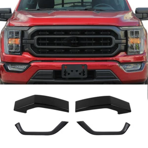 For Ford F150 2021+ Front Grille Center Corner & Fog Light Lamp Cover Trim Black - Picture 1 of 19