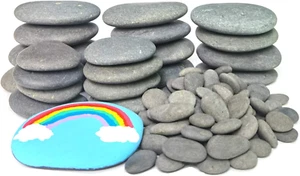120PCS Painting Rocks, DIY Rocks Flat & Smooth Kindness Rocks for Arts, Crafts, - Picture 1 of 6