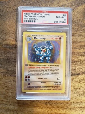 1999 1st Edition Shadowless Machamp PSA 8 NM-MT - Image 1 of 2