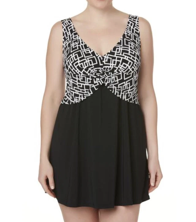 Tropical Escape Plus Swim Dress Black Swim Suit Size 20W New Fast PRIORITY SHIP - Image 1 of 1