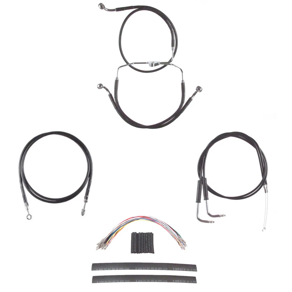 Kit Cmpt de cable y línea negro +2" para Harley-Davidson Dyna Fat Bob CVO 2009-2010 Foto 1 de 1