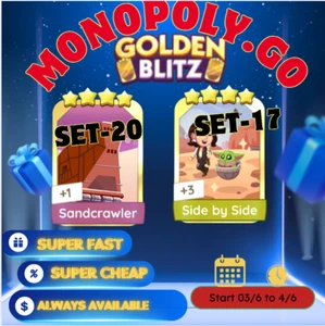 🌊Monopoly.Go🌊Golden_Blitz💧 4⭐-S15- Warm Fuzzy / 4⭐-S22- Princess Leia🌊AUD⭐ - Picture 1 of 4