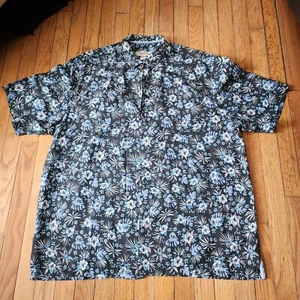 Camicia uomo Tommy Bahama 100% seta blu tropicale taglia XL vestibilità originale - Foto 1 di 8