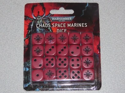 Games Workshop Warhammer 40k Warhammer 40000 Chaos Space Marines Dados 86-62 Nuevo