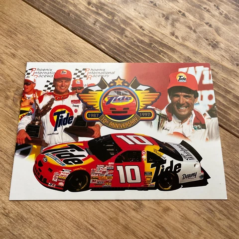 1987-1997 #10 “Tide” ricky rudd and Darrell waltrip nascar racing postcard Cover