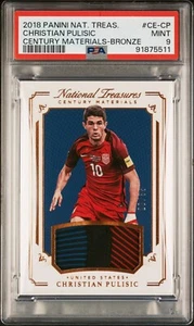 National Treasures Christian Pulisic Century Materials Relic 2018/35 PSA 9 - Imagen 1 de 5