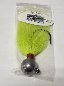 1 ORIG. S&S Bucktails BALL-Z Jig PLAIN/CHART. 1 1/2 oz. NATURAL HAIR - FREE SHIP - Picture 1 of 2