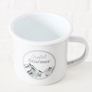 Becher Tasse Emaille mit Spruch Gipfel Stürmer - Bild 1 von 3