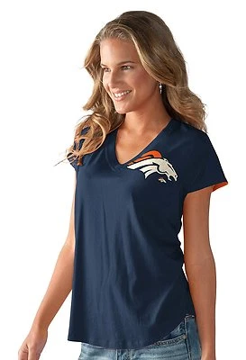 NFL Denver Broncos Touch por Alyssa Milano Camiseta de Primer Abajo para Mujer, Pequeña Foto 1 de 2