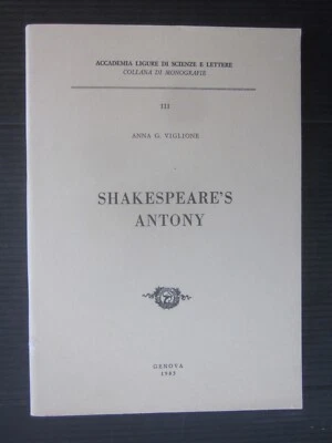1985 Shakespeare's Antony Anna Viglione William Shakespeare - Immagine 1 di 4