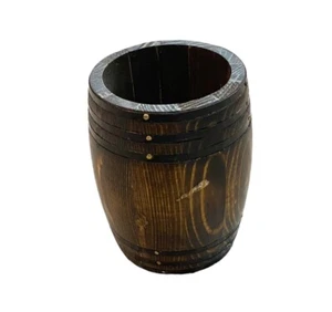 5” Wood Barrel Hand Made Home Decoration - Picture 1 of 7