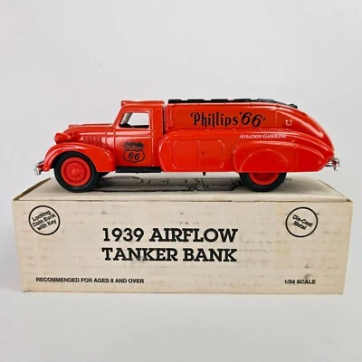ERTL 1939 1993 Airflow Phillips 66 Tanker 1/34 Diecast Sampler Bloqueo Banco de Monedas Foto 1 de 4