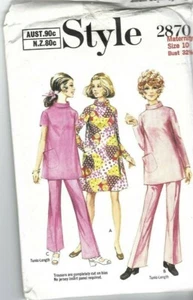 Style Sewing Pattern 2870, Vintage Maternity Dress, Tunic and Trousers, Size 10 - Picture 1 of 2