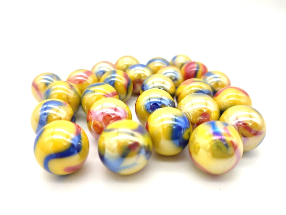 25 Murmeln Tropicana ca. 16mm aus Glas - Glasmurmeln, Glaskugeln Kugeln (120121)