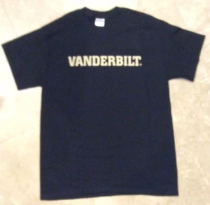 Vanderbilt University Commodores Black T-Shirt Gildan Heavy Cotton Size Medium - Picture 1 of 3