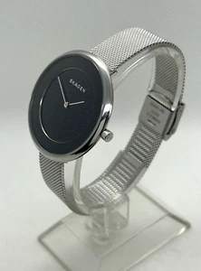 Skagen Gitte Women's SKW1070 Black Dial Silver Stainless Steel Mesh Watch 38mm - Picture 1 of 10