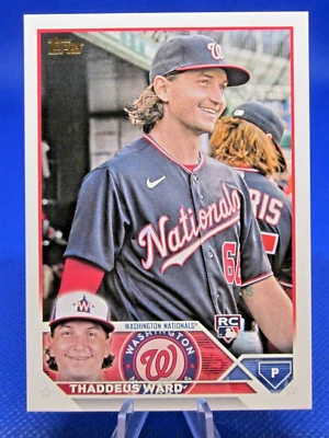 2023 TOPPS UPDATE #US111 THADDEUS WARD SSP GOLDEN MIRROR VARIATION WASH ROOKIE - Image 1 of 2