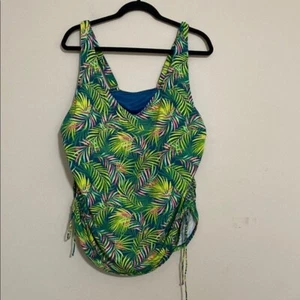 Costume da bagno donna Land’s And Tropical Leaf Print top donna 22W vacanza al mare - Foto 1 di 8