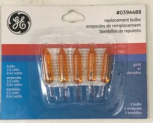GE 2.5 V Replacement Lights 5 Bulbs, Gold - Picture 1 of 2