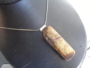 Attractive Sterling Silver & Original Blue John Pendant & 18" Snake Chain 925 - Bild 1 von 10