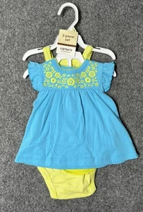 Carters Vintage Baby 3 Months Girls Floral Dress 3 Piece Set - Picture 1 of 5