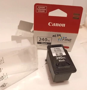 CARTUCHO TINTA VIRGEN VACÍO Canon NEGRO 240XL USADO Genuino NUNCA RELLENADO - Imagen 1 de 2
