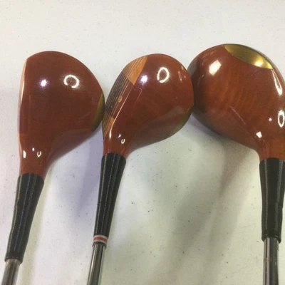 Juego de controladores de golf Ben Hogan diestro Apex Woods 1,3,5 cubiertas de cabeza de cuero caqui Foto 1 de 4