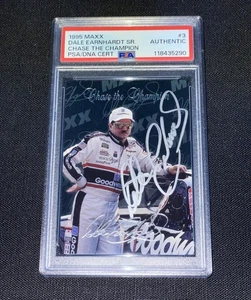 Dale Earnhardt Sr. Signed 1995 Maxx Racing Card PSA Slabbed Chase The Champion - Picture 1 of 2