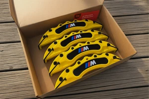 4PCS Yellow Front Rear Brake Caliper Covers for BMW E46 E90 F30 X3 X5 X6 M3 NEW - Picture 1 of 11