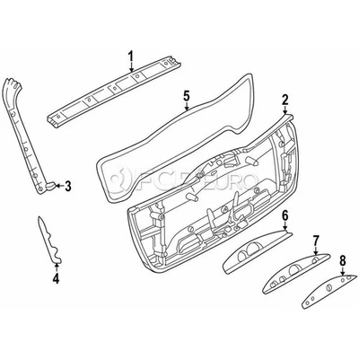 Nuevo panel de moldura puerta trasera interior superior BMW 51498158440 OEM Foto 1 de 3