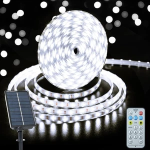 Solar Strip Lights Outdoor, 33Ft 640 LED Strip Light Cool White with Remote T... - Picture 1 of 7