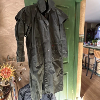 Outback Oiled Cotton Trench Coat Men Size M Full Length  - Image 1 of 4