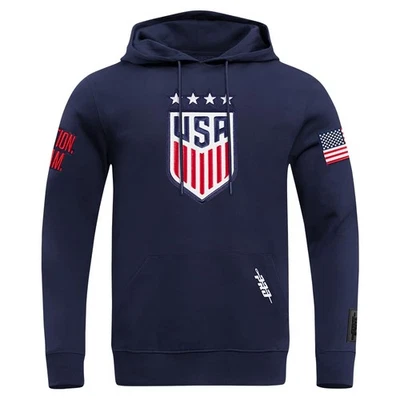 Mens USSF US Soccer Classic Chenille Pull Over Hoodie Midnight Navy L - Image 1 of 4