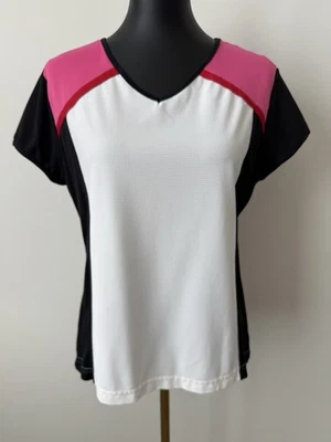 Top de tenis/golf Lily's of Beverly Hills color block para mujer XL blanco rosa negro Foto 1 de 4