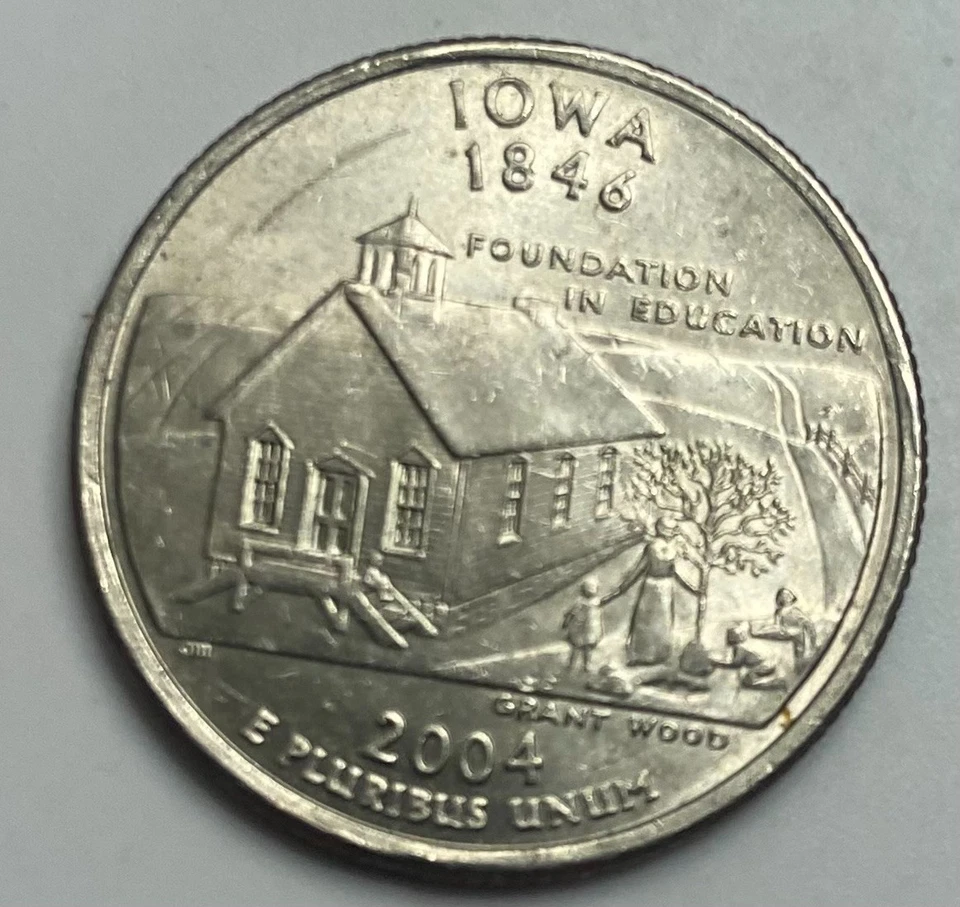 2004 "P" Iowa State Quarter*Mint Error & Struck Through Error*(Rare)(Ships FREE) - Image 1 of 2