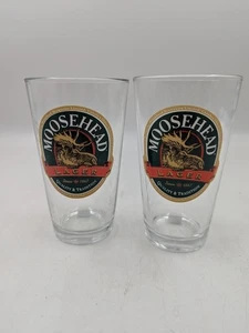 Pair Moosehead Lager Beer Pint Glass 16 oz. Canadian Lager - Picture 1 of 3