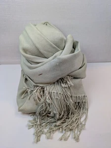 Pashmina Scarf Light Sage Green 32" x 72" Cashmere Silk Dry Clean Only - Picture 1 of 4