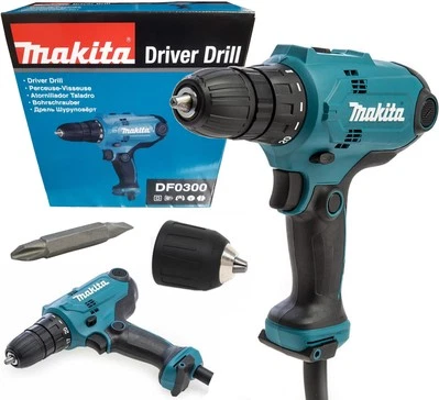 Makita Bohrschrauber Bohrmaschine 320 W Doppelbit Schnellspannbohrfutter DF0300 - Bild 1 von 4