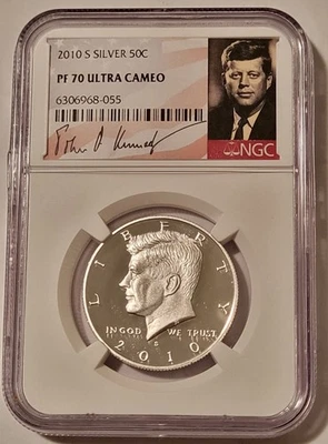 NGC 2010 S Silver Kennedy Half Dollar Proof PF70 UC Portrait Label - Image 1 of 2