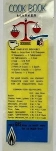Vintage Advertising Bookmark Natural Gas Ad Cookbook Page Marker - Foto 1 di 2