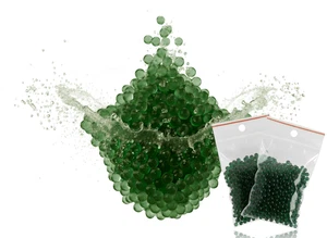 2 Tüten Wasserperlen DUKELGRÜN (0.8-1.4cm) Gelperlen Aquaperlen Blumenperlen - Bild 1 von 1